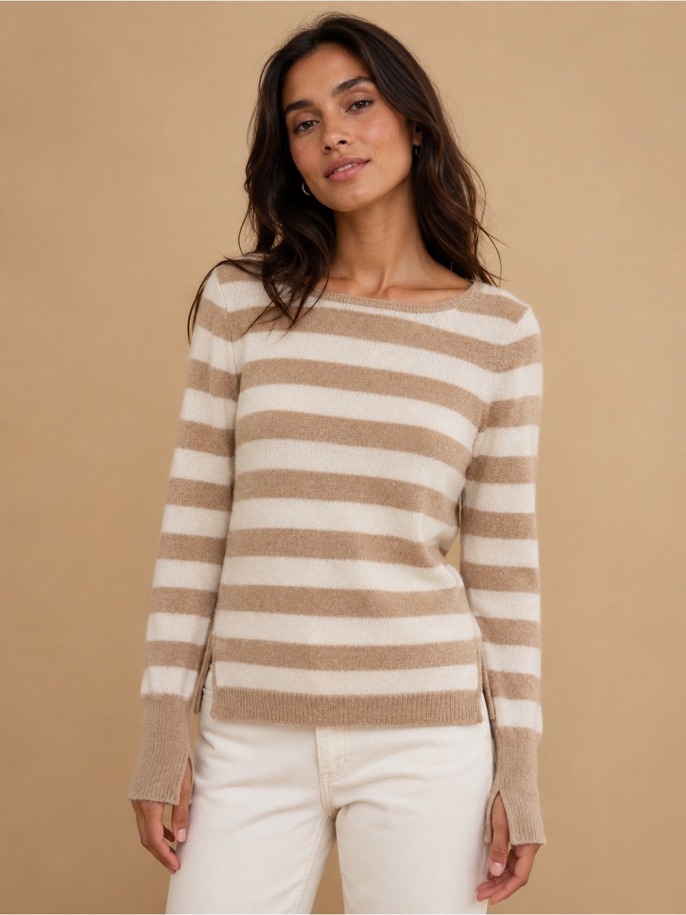 Calypso St. Barth 100% Cashmere Striped Sweater Small